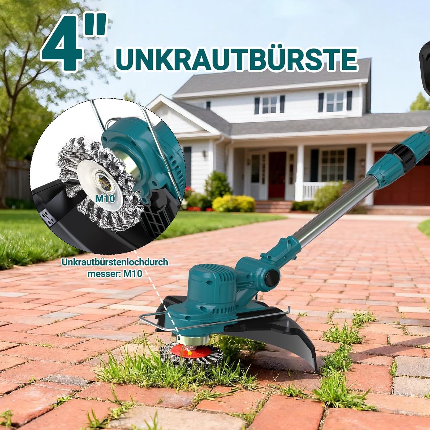 Rasentrimmer mit Akku 21V, Akku Rasentrimmer für Makita Akkus | Freischneider Akku, Rasentrimmer mit Unkrautbürste, 2 X 4.0Ah Akkus, Brushless, Tap&Go M10 x 1,25 Fadenkopf 3 Rasentrimmer mit Akku 21V, Akku Rasentrimmer für Makita Akkus | Freischneider Akku, Rasentrimmer mit Unkrautbürste, 2 X 4.0Ah Akkus, Brushless, Tap&Go M10 x 1,25 Fadenkopf – Bild 3