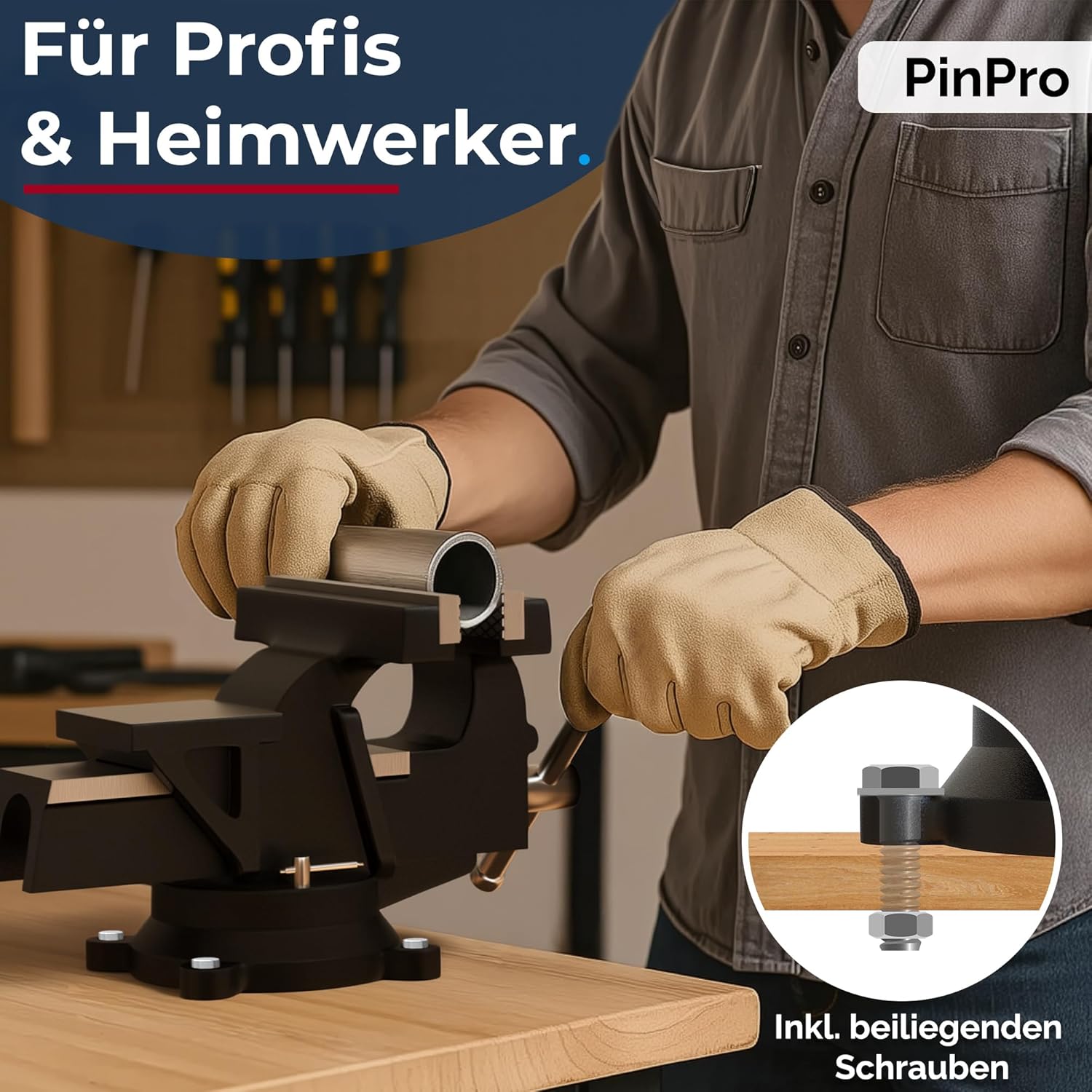 Profi Schraubstock 125mm aus Kugelgraphit-Gusseisen (Unzerbrechlich) | 360° Drehbar mit Amboss | Hohe Spannkraft & Inkl. Befestigungsschrauben | Robuster Werkstatt Parallelschraubstock 5 Profi Schraubstock 125mm aus Kugelgraphit-Gusseisen (Unzerbrechlich) | 360° Drehbar mit Amboss | Hohe Spannkraft & Inkl. Befestigungsschrauben | Robuster Werkstatt Parallelschraubstock – Bild 5