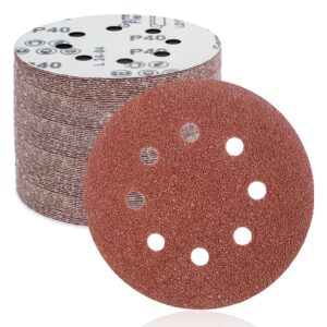 FEIHU Exzenterschleifer schleifpapier 125mm klett 50 Stück, 8 Loch schleifscheiben 125mm Rund klett für Holz Metall und Farbe 40 Körnung