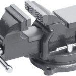 Meister Schraubstock - Drehbar - 125 mm Spannweite - Hochwertige Stahlbacken - Sicheres Fixieren von Werkstücken, Tischschraubstock mit Schutzbacken, Massiver Schraubstock aus Grauguss, 5144500