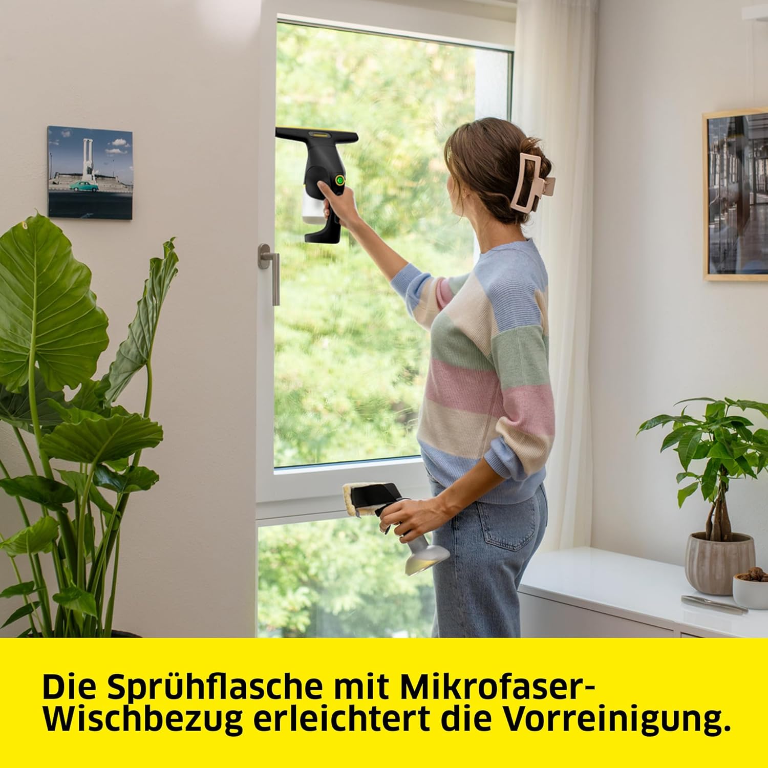 Kärcher Akku-Fenstersauger WV Compact Care Extra+ Black | 360°-Einsatz, 100ml Tank, Inkl. Sprühflasche mit Mikrofaser-Wischbezug & Fensterreiniger (500ml) 5 Kärcher Akku-Fenstersauger WV Compact Care Extra+ Black | 360°-Einsatz, 100ml Tank, Inkl. Sprühflasche mit Mikrofaser-Wischbezug & Fensterreiniger (500ml) – Bild 5
