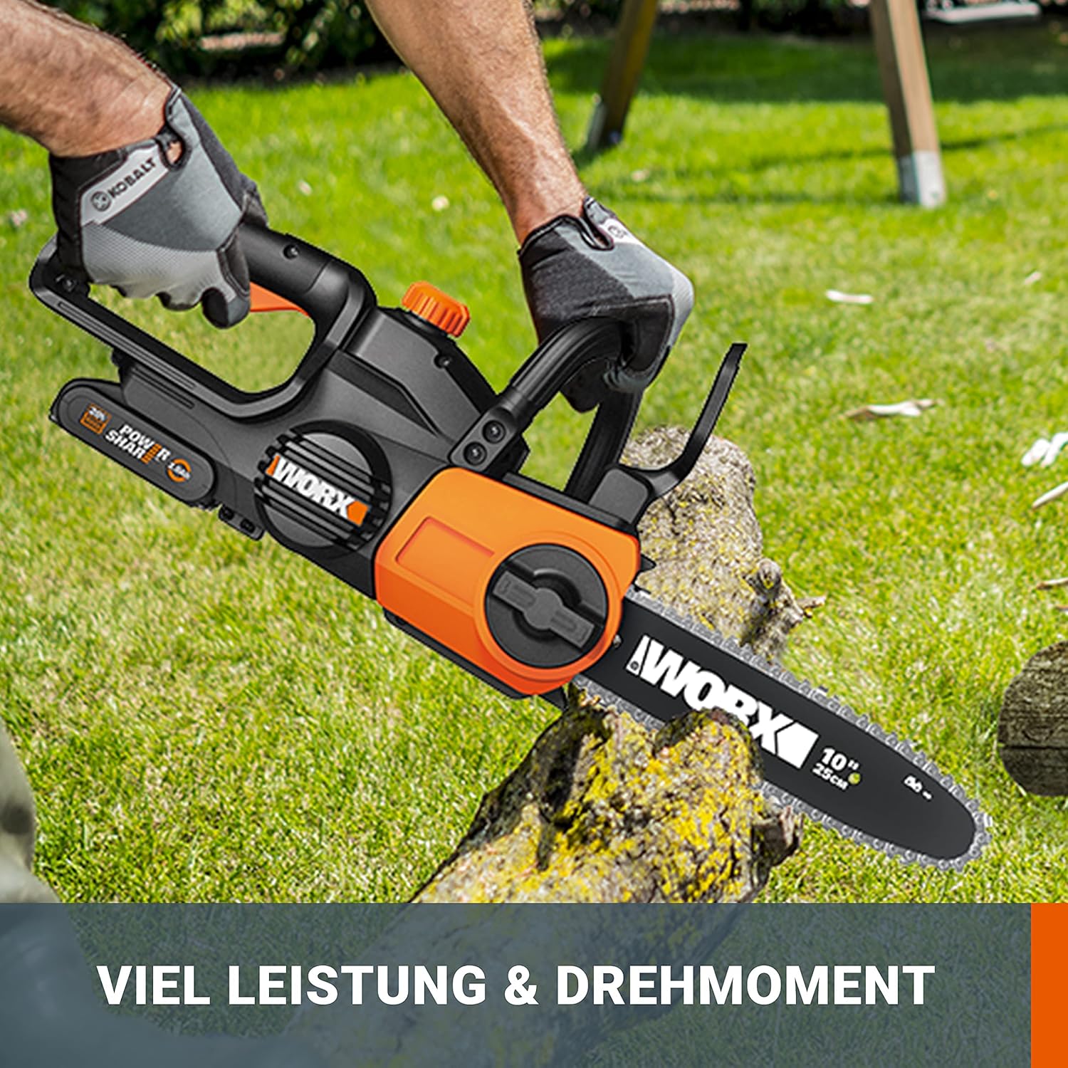 WORX WG322E.1 Akku Kettensäge 20V, inkl. 2Ah Akku & Schnellladegerät 2 WORX WG322E.1 Akku Kettensäge 20V, inkl. 2Ah Akku & Schnellladegerät – Bild 2