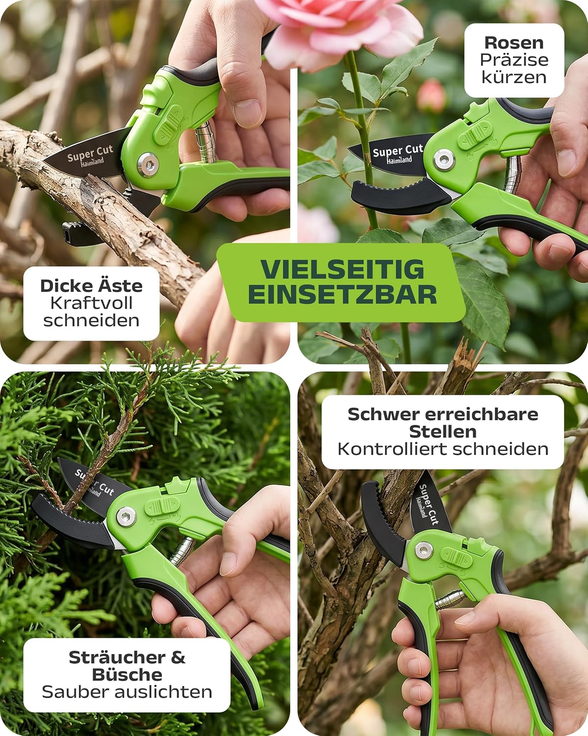 halmland® Profi-Gartenschere | Kraftsparende Astschere mit Amboss – perfekt für harte Äste | vielseitige Rosenschere und praktische Pflanzenschere | Baumschere für Garten, Sträucher und Obstbäume 5 halmland® Profi-Gartenschere | Kraftsparende Astschere mit Amboss – perfekt für harte Äste | vielseitige Rosenschere und praktische Pflanzenschere | Baumschere für Garten, Sträucher und Obstbäume – Bild 5