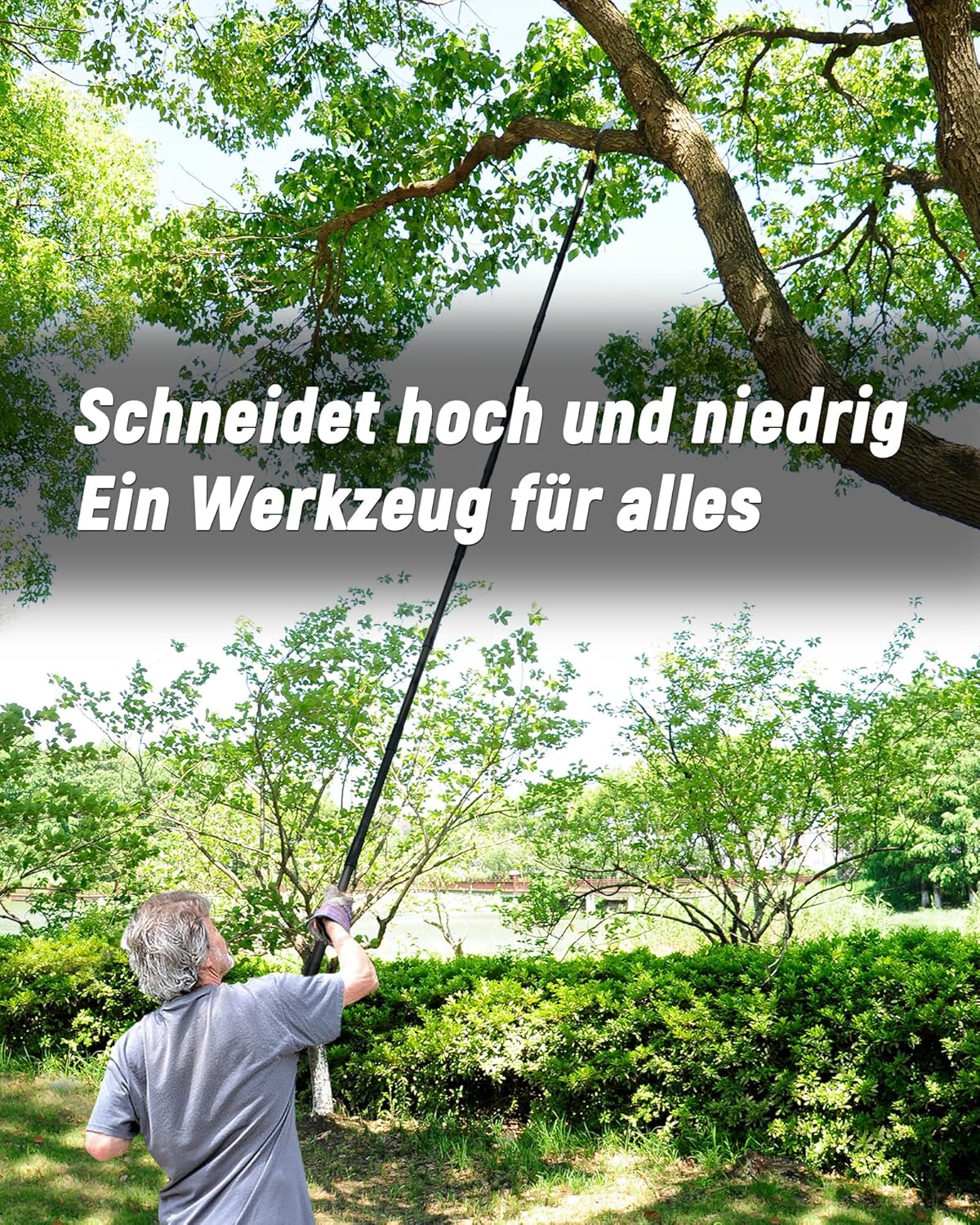 Astsägen mit Stiel zum Baumschnitt 4,3M Leichtgewichtige manuelle Edelstahlverlängerung, hohe Baumsäge mit Klinge für Trimmer, Äste, Baumschneider bei Forstwirtschaft, Hof, Garten und 4 Astsägen mit Stiel zum Baumschnitt 4,3M Leichtgewichtige manuelle Edelstahlverlängerung, hohe Baumsäge mit Klinge für Trimmer, Äste, Baumschneider bei Forstwirtschaft, Hof, Garten und – Bild 4