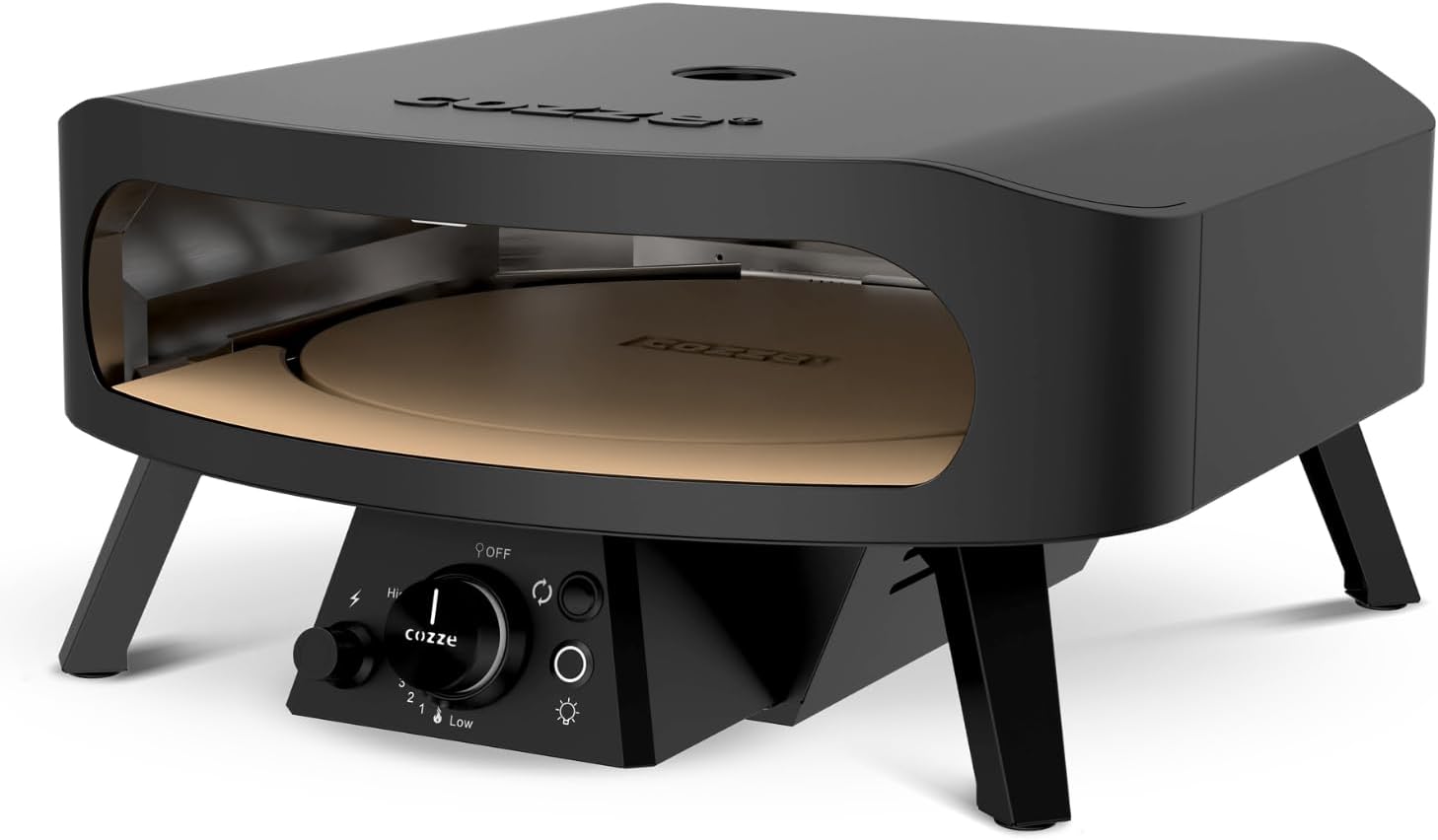 Cozze® 17" Pizzaofen Gas Schwarze Edition mit rotierender Pizzastein Ø43 cm - 600°C, Pizza in 2 Minuten 4 Cozze® 17" Pizzaofen Gas Schwarze Edition mit rotierender Pizzastein Ø43 cm - 600°C, Pizza in 2 Minuten – Bild 4