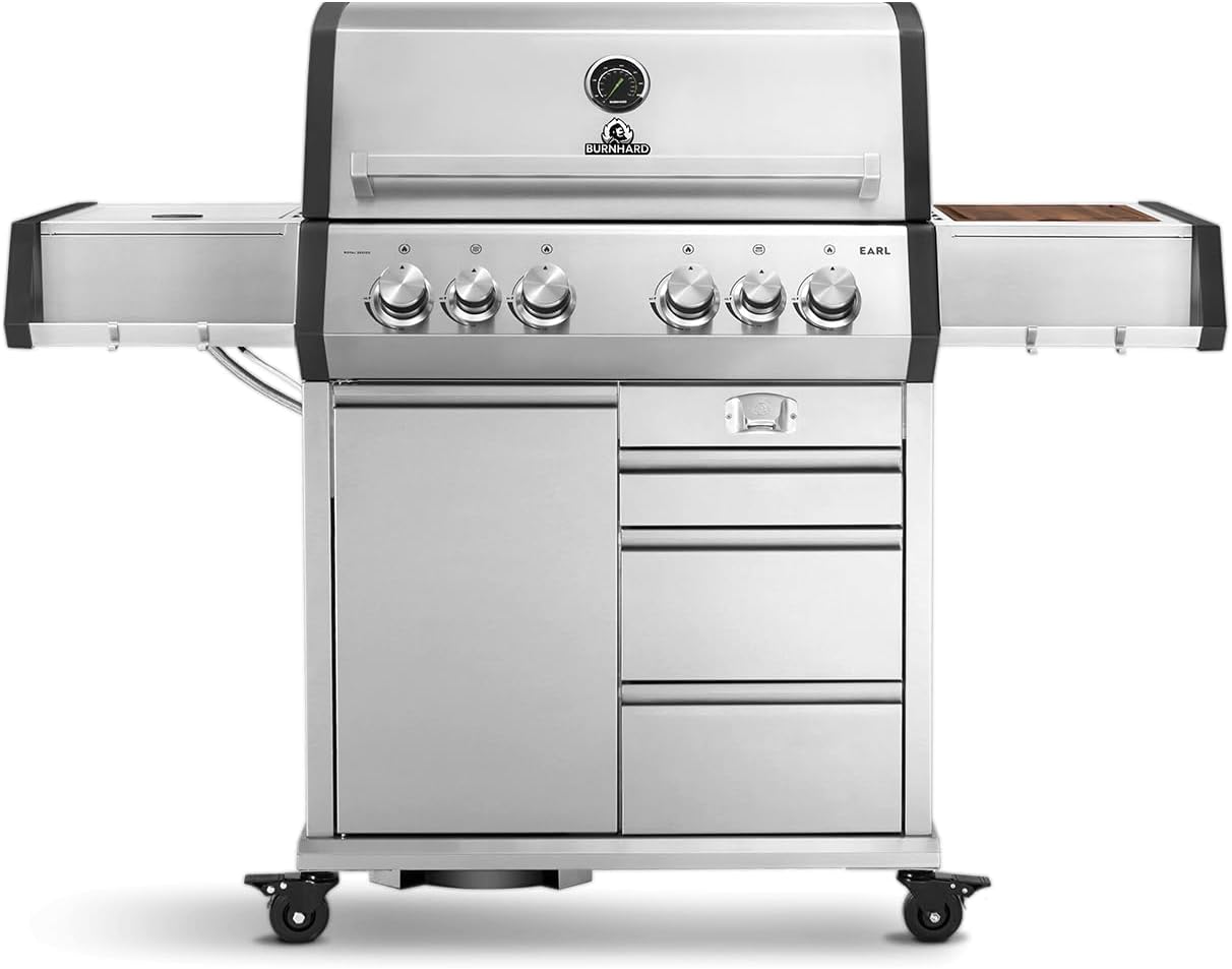 BURNHARD® Gasgrill 4-Brenner inkl. Heckbrenner, mit Gusseisen Grillrost 1 BURNHARD® Gasgrill 4-Brenner inkl. Heckbrenner, mit Gusseisen Grillrost