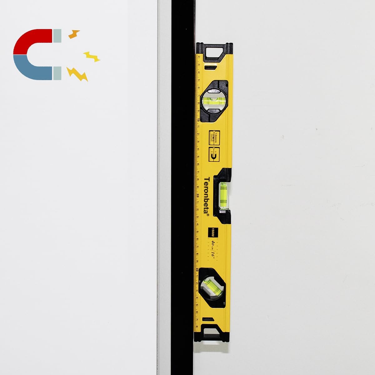 Wasserwaage 40 cm Verfügt über Rundum Ablesbar 3 Libellen 180°/45°/90°, Aluminium Gehäuse mit Magnet System und Stoßdämpfende Endkappen 4 Wasserwaage 40 cm Verfügt über Rundum Ablesbar 3 Libellen 180°/45°/90°, Aluminium Gehäuse mit Magnet System und Stoßdämpfende Endkappen – Bild 4