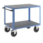 eurokraft pro | Montagewagen | Tragfähigkeit 500 kg, 2 Ladeflächen aus Kunststoff, Ladefläche 1050 x 700 mm, Gestell lichtblau