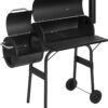 WOLTU CPZ8136sz Holzkohlegrill Barbecue Smoker Grillwagen 2 Kammern Standgrill mit Transporträder 115 * 53 * 114cm, BBQ Grill für Camping Garten, Schwarz 7 616Rb73AYSL. AC SL1500