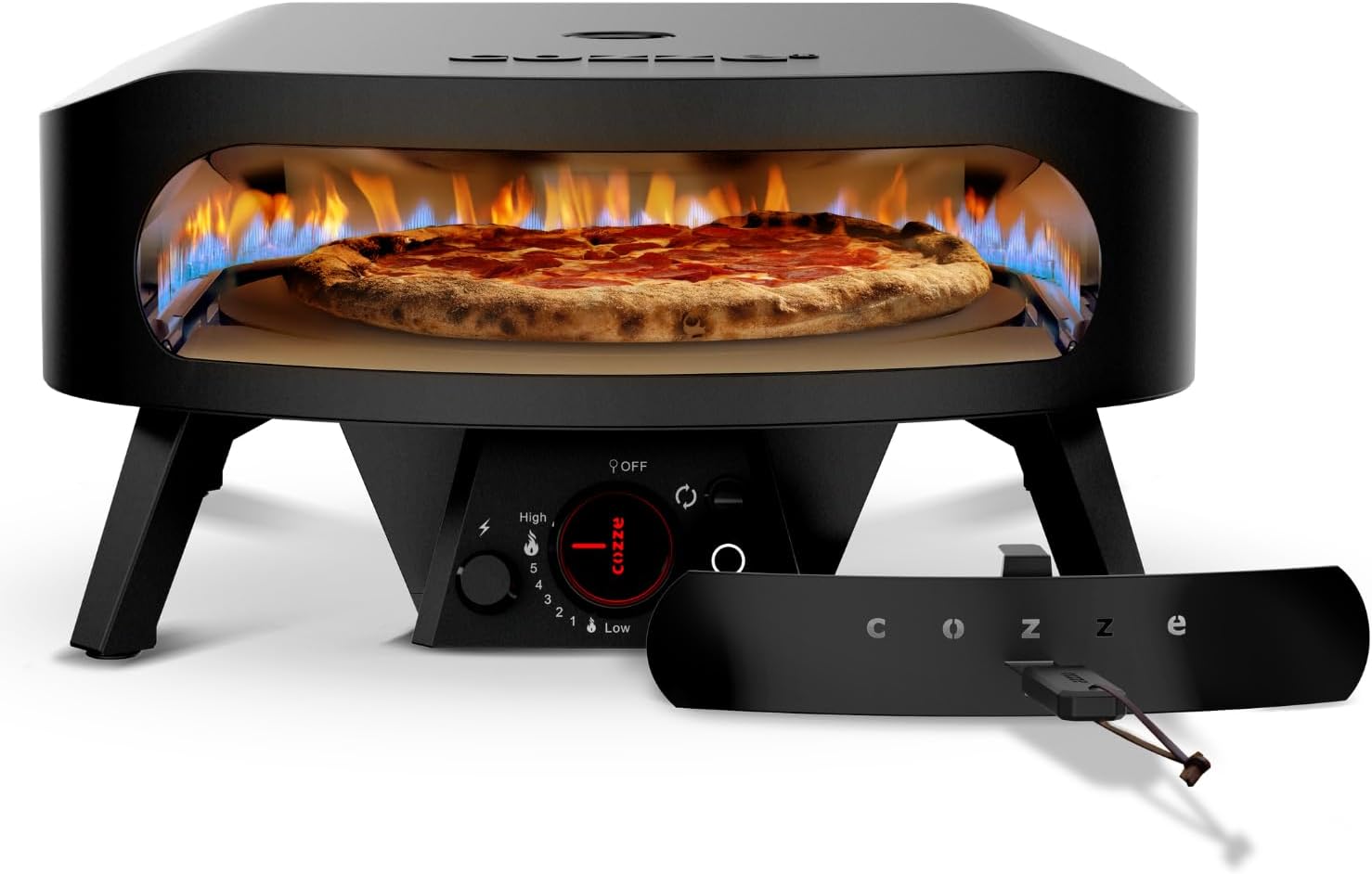 Cozze® 17" Pizzaofen Gas Schwarze Edition mit rotierender Pizzastein Ø43 cm - 600°C, Pizza in 2 Minuten 1 Cozze® 17" Pizzaofen Gas Schwarze Edition mit rotierender Pizzastein Ø43 cm - 600°C, Pizza in 2 Minuten