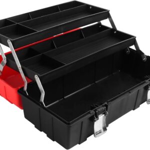 MAXPOWER 17-Zoll Leichtbau-Klapptoolbox mit 3-stufigem Tray und Fächern | 3-stufiges Klapptray – Drei ausklappbare Ebenen für übersichtliche Aufbewahrung und schnellen Zugriff.