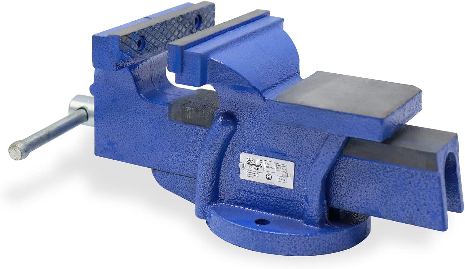 CCLIFE Schraubstock 125 mm feststehend aus Gusseisen für Werkbank | Parallelschraubstock, Metallbearbeitung, Holzbearbeitung, Werkstatt,Klemmkraft,sicherer Halt,stabil,präzise,langlebig 5 CCLIFE Schraubstock 125 mm feststehend aus Gusseisen für Werkbank | Parallelschraubstock, Metallbearbeitung, Holzbearbeitung, Werkstatt,Klemmkraft,sicherer Halt,stabil,präzise,langlebig – Bild 5