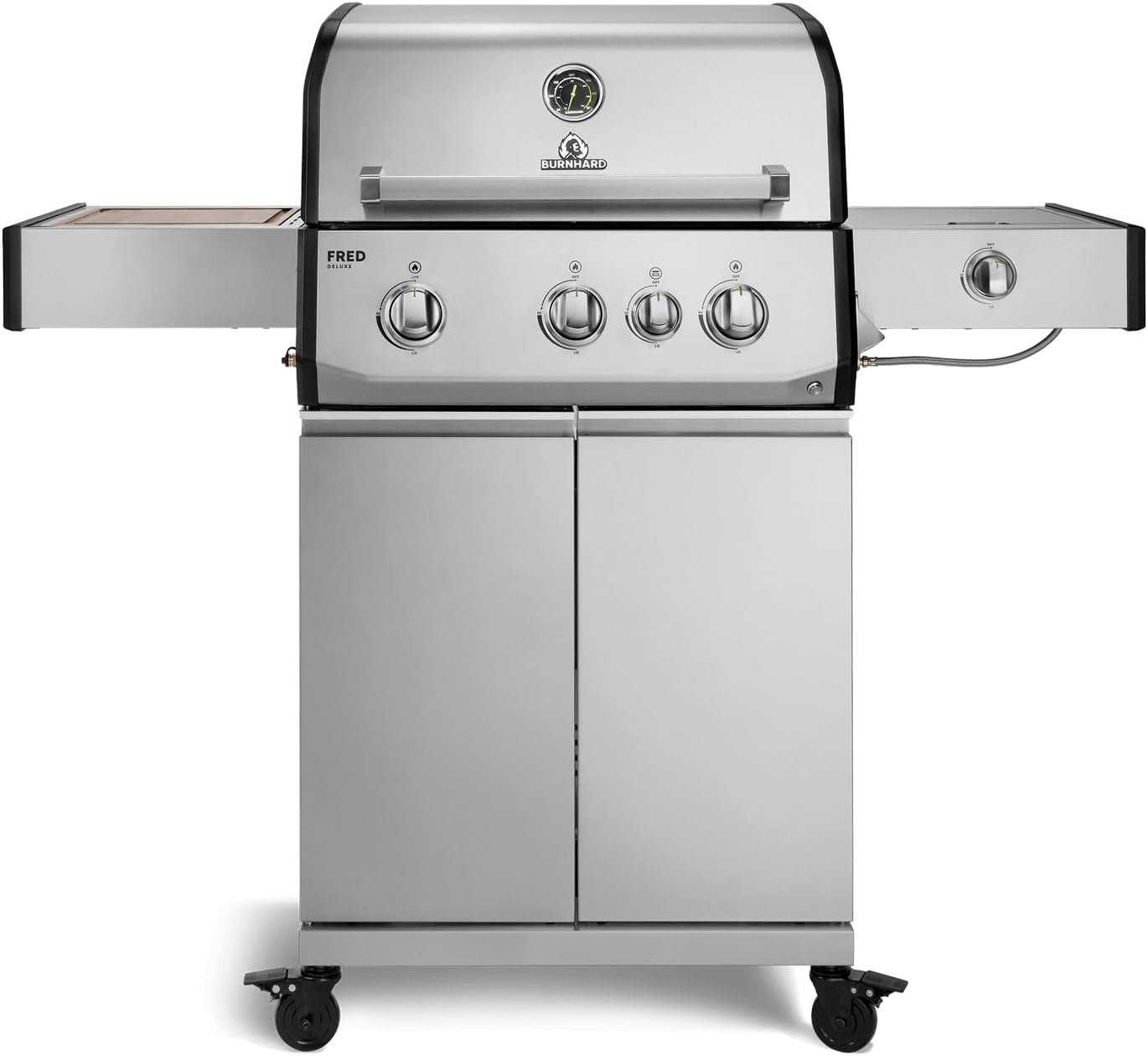 BURNHARD® FRED Deluxe Gasgrill 3-Brenner, Gusseisenrost, Edelstahl 1 BURNHARD® FRED Deluxe Gasgrill 3-Brenner, Gusseisenrost, Edelstahl