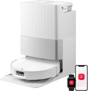 roborock Qrevo EdgeT Saugroboter mit Wischfunktion, 18.500 Pa Saugkraft | Dual Anti-Tangle-System, FlexiArm Technologie, 75℃ Heißwasser-Moppwäsche, Intelligenter Sprachassistent (Weiß)