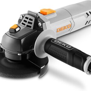 DEKOPRO Winkelschleifer 750W, 115mm Corded Electric Trennschleifer, 12000 min⁻¹, inkl. Zusatzhandgriff, Schutzhaube, Schraubenschlüssel, Winkelschleifer für Polieren, Flexen und Kanten Schleifen