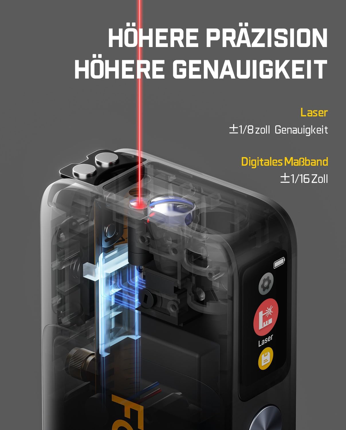 Fanttik A10 Pro 2-in-1 Laser Entfernungsmesser, HD IPS-Farbdisplay 4 Fanttik A10 Pro 2-in-1 Laser Entfernungsmesser, HD IPS-Farbdisplay – Bild 4