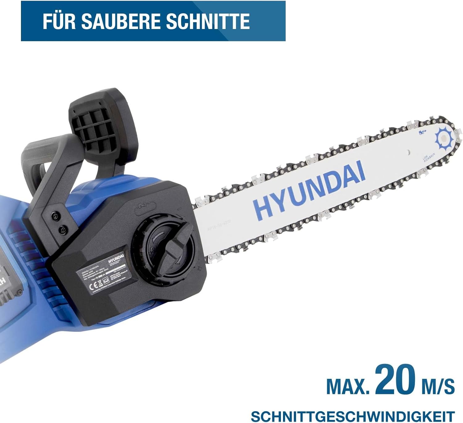 HYUNDAI 40V Akku-Kettensäge CS4016LI, inkl. 2x 4Ah Akku & Doppelladegerät 5 HYUNDAI 40V Akku-Kettensäge CS4016LI, inkl. 2x 4Ah Akku & Doppelladegerät – Bild 5