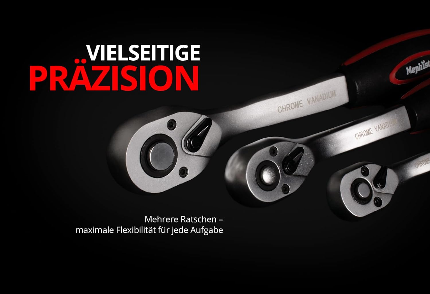 Mephisto Ratschenschlüssel Set als Ratschenkoffer Werkzeugkoffer 216-teilig | gefüllt mit Steckschlüssel Satz Premium XXL mit Chrom-Vanadium Werkzeug und Bit Set inkl. Bitaufsatzadpter für Akkuschrauber 4 Mephisto Ratschenschlüssel Set als Ratschenkoffer Werkzeugkoffer 216-teilig | gefüllt mit Steckschlüssel Satz Premium XXL mit Chrom-Vanadium Werkzeug und Bit Set inkl. Bitaufsatzadpter für Akkuschrauber – Bild 4