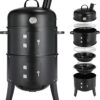 TLGREEN Räucherofen, 3 in 1 Smoker Grill, Räuchern Räucherofen mit Schornstein, Räuchergrill Smoker mit Deckel, Thermometer, 2 Grillrost Edelstahl, 2PCS Wasserschale Emaille, Räuchertonne Watersmoker 2 61RX8jZxxfL. AC SL1500