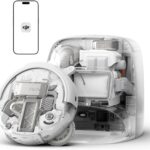 DJI ROMO P Saugroboter mit Wischpads | Transparentes Design von Roboter und Ladestation, 25.000 Pa Saugkraft, Hinderniserkennung auf Drohnen-Niveau