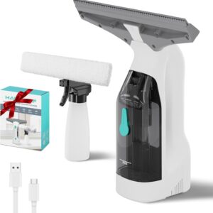 HAUSHOF Akku Fenstersauger Set, Kabelloser Fensterreiniger Fensterputzer mit 30 Min Laufzeit