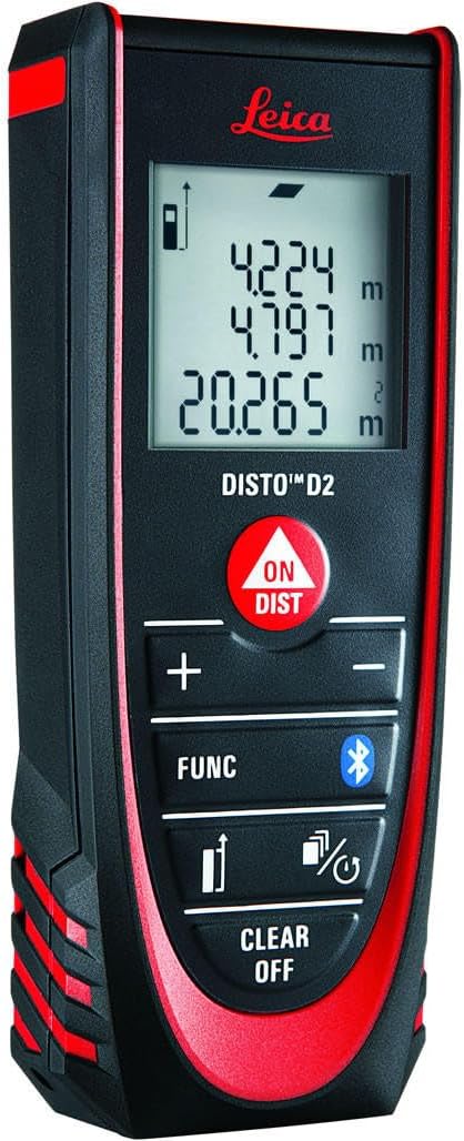 Leica DISTO D2 – funktioneller Laser Entfernungsmesser mit Bluetooth (App-Nutzung) für Distanz-, Flächen- und Volumenmessungen (Innenbereich & automatische Endstückerkennung) 1 Leica DISTO D2 – funktioneller Laser Entfernungsmesser mit Bluetooth (App-Nutzung) für Distanz-, Flächen- und Volumenmessungen (Innenbereich & automatische Endstückerkennung)