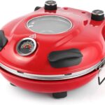 KLAIF Elektrischer Pizzaofen, LM-Rot | separat regelbare Ober- und Unterhitze, 31 cm Keramik-Pizzastein, Kompakter Pizzaofen für Zuhause, 1200 W, 420 °C