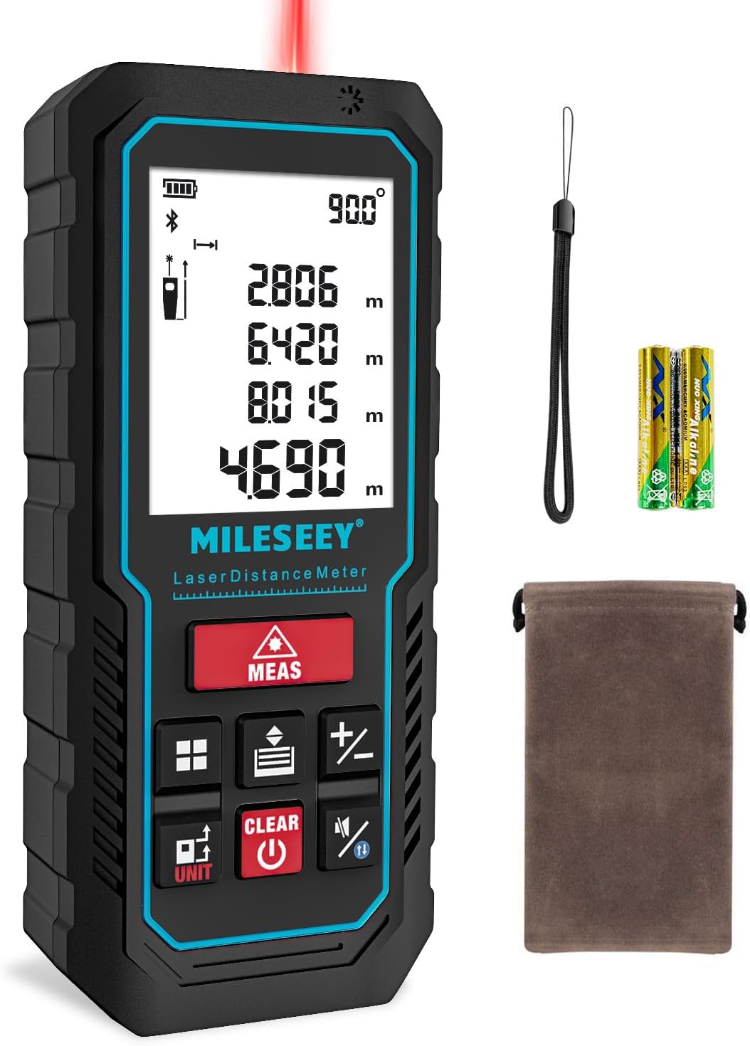 MiLESEEY 70M Laser Entfernungsmesser mit Telefon-App& Neigung | Elektronischer Neigungssensor,Pythagoras,Fläche und Volumen,Hintergrundbeleuchtetes 2" LCD,Batterie enthalten 1 MiLESEEY 70M Laser Entfernungsmesser mit Telefon-App& Neigung | Elektronischer Neigungssensor,Pythagoras,Fläche und Volumen,Hintergrundbeleuchtetes 2" LCD,Batterie enthalten