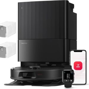 roborock QV 35A Set Saugroboter mit Wischfunktion mit 8.000 Pa Saugkraft | Anti-Tangle-Seitenbürste, Reactive Tech-Hindernisvermeidung, 10 mm Mopp-Lifting, LiDAR-Navigation, All-in-One-Dock, Schwarz