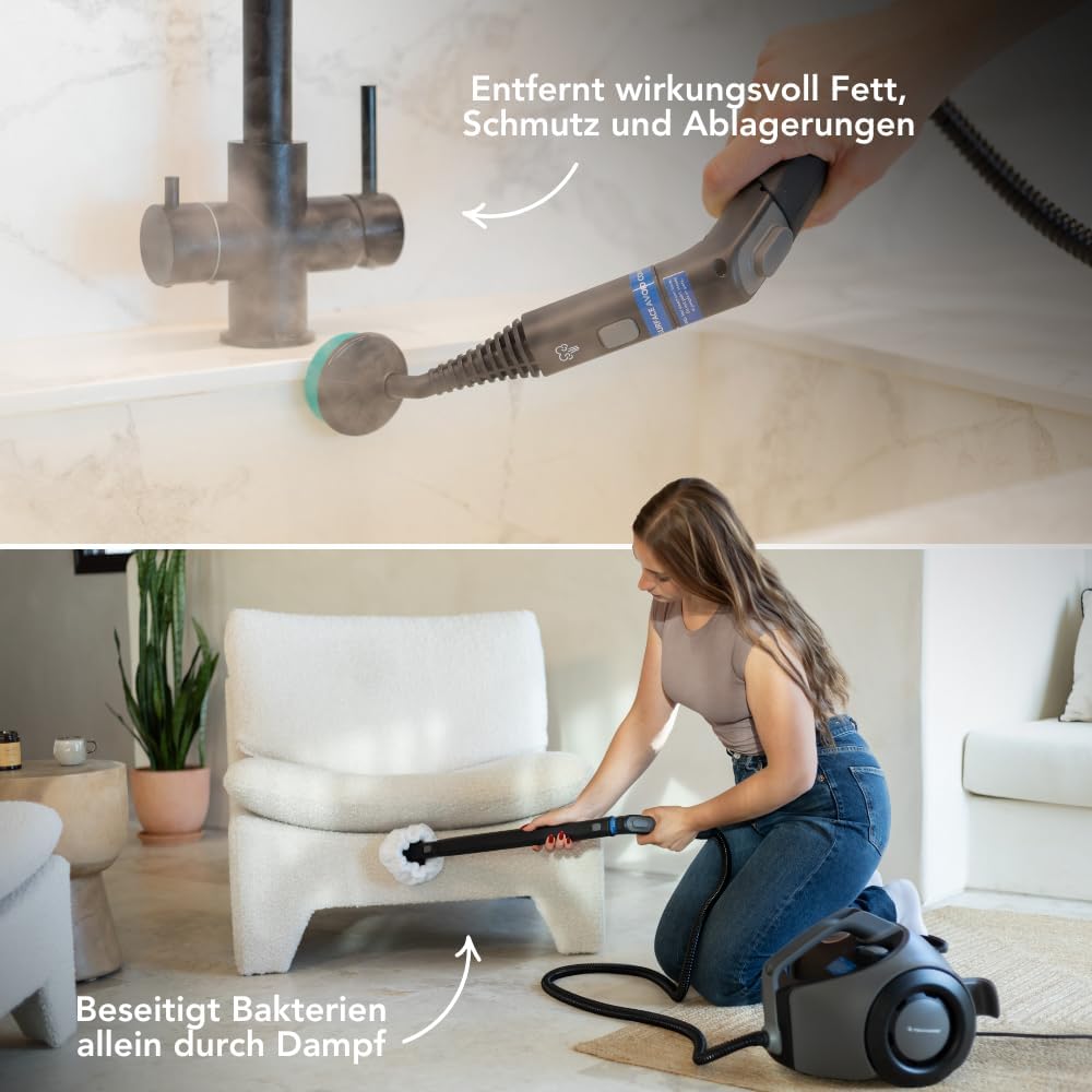 TS2 Dampfreiniger 1800W - 4 Bar Dampfdruck - 1,6L Tank - 26 Zubehörteile für 100+ Oberflächen – 50 Min Dampfleistung 2 TS2 Dampfreiniger 1800W - 4 Bar Dampfdruck - 1,6L Tank - 26 Zubehörteile für 100+ Oberflächen – 50 Min Dampfleistung – Bild 2