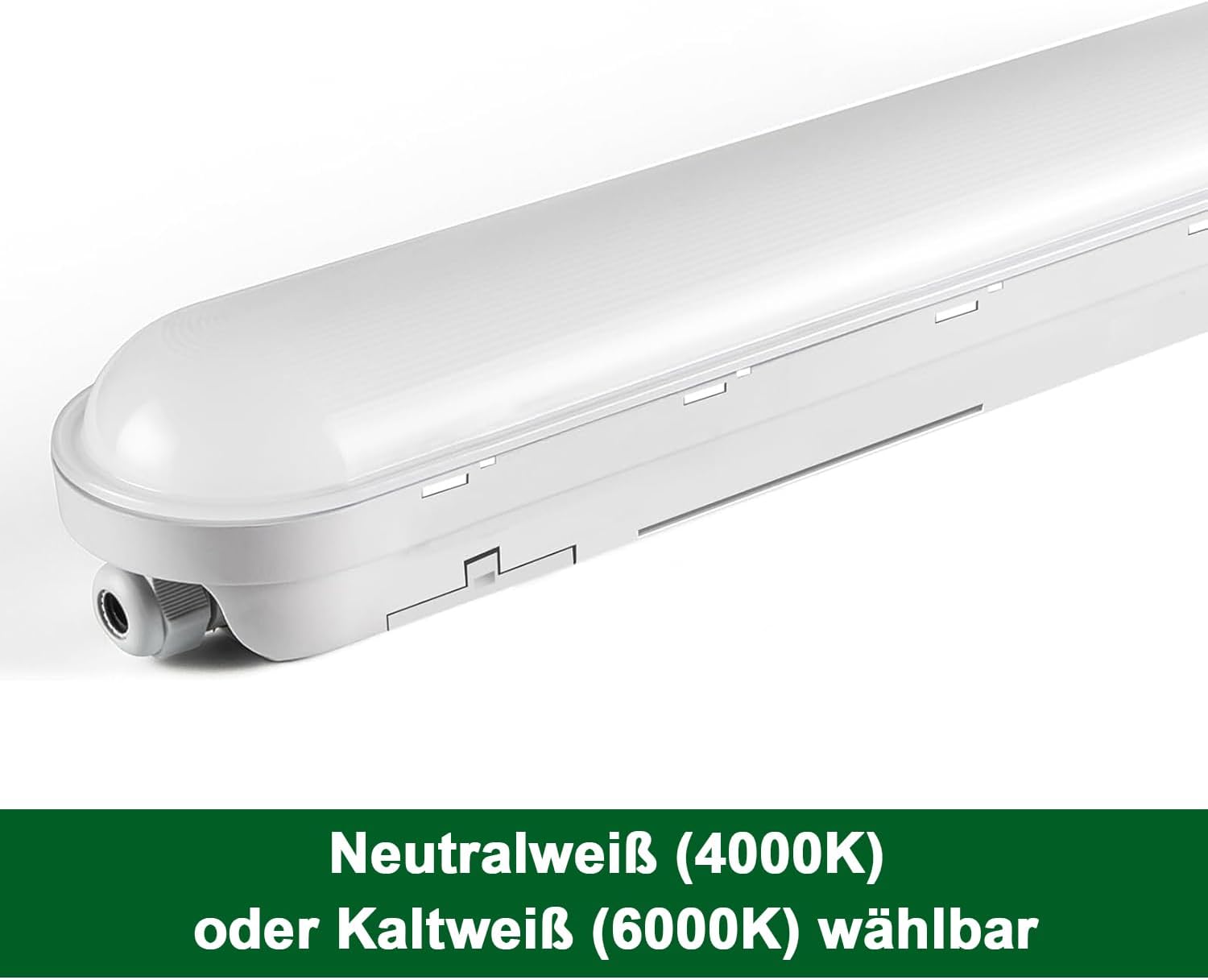 TONFFI Feuchtraumleuchte LED 120CM, 4000K Neutralweiß Feuchtraumlampe Komplett, IP65 Verknüpfbar Kellerlampe für Garage Werkstatt Büro 2 TONFFI Feuchtraumleuchte LED 120CM, 4000K Neutralweiß Feuchtraumlampe Komplett, IP65 Verknüpfbar Kellerlampe für Garage Werkstatt Büro – Bild 2