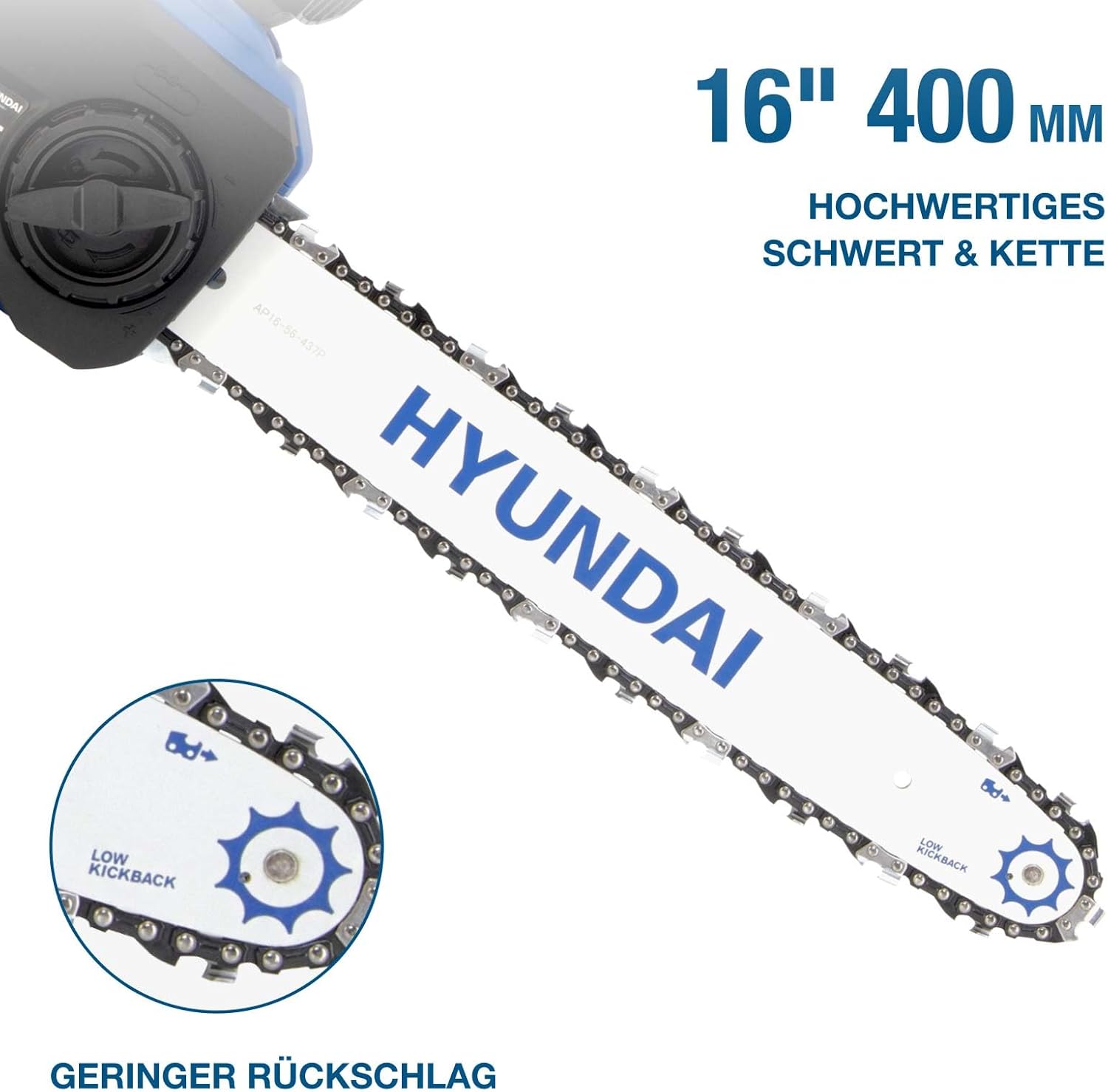 HYUNDAI 40V Akku-Kettensäge CS4016LI, inkl. 2x 4Ah Akku & Doppelladegerät 3 HYUNDAI 40V Akku-Kettensäge CS4016LI, inkl. 2x 4Ah Akku & Doppelladegerät – Bild 3