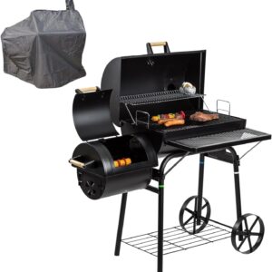 SALE XL Profi Smoker BBQ Grill Grillwagen Holzkohle 1,5mm Stahl Lokomotive + Haube