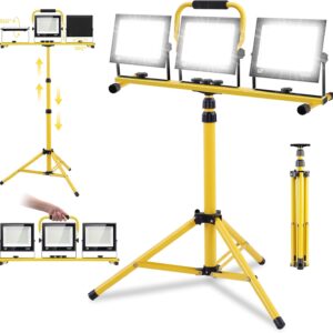 300W LED Baustrahler 6500K Einstellbare Richtung LED Baustrahler 230V Kaltweiss Scheinwerfer 30000lm Arbeitsscheinwerfer IP65 Wasserdicht Bauscheinwerfer für Baustellen mit Stecker 3m Kabel