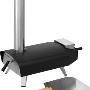 tepro Danbury Pellet-Pizzaofen – Outdoor-Holzofengrill mit Cordierit-Stein, Edelstahl-Klappfüßen & Pizza-Schaufel