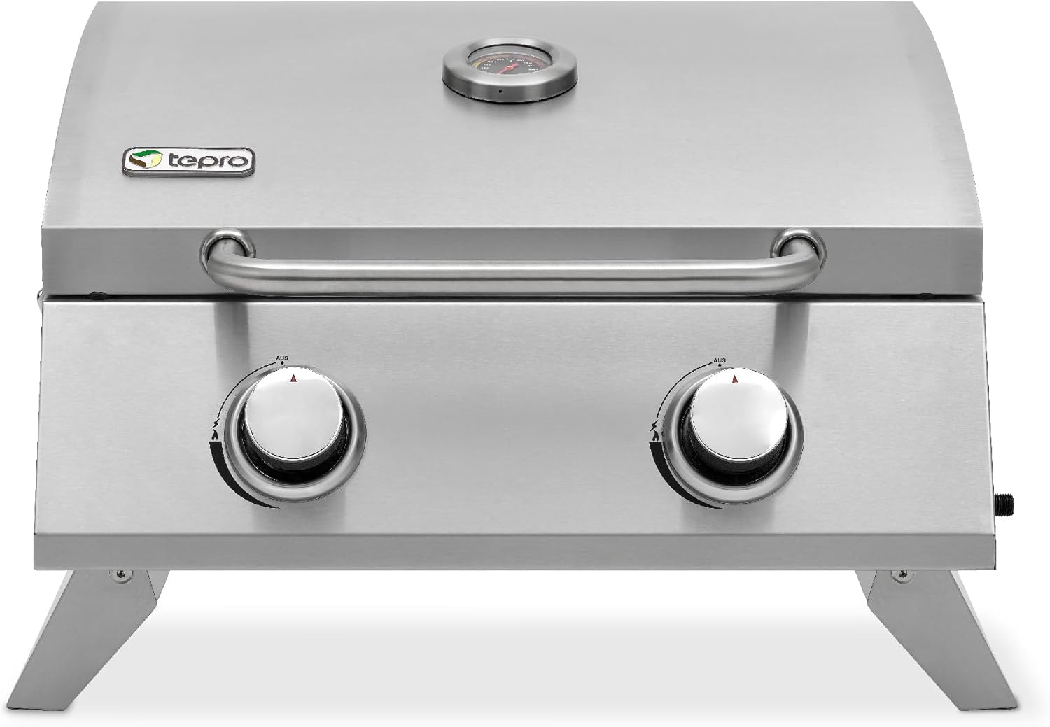 tepro Tischgasgrill Chicago, 2 Brenner mit je ca. 3 kW Leistung, Piezozündung, Thermometer, Maße ca. 54 x 45,5 x 36 cm, Silber 1 tepro Tischgasgrill Chicago, 2 Brenner mit je ca. 3 kW Leistung, Piezozündung, Thermometer, Maße ca. 54 x 45,5 x 36 cm, Silber