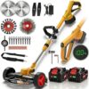 Rasentrimmer mit Akku und Unkrautbürste, Akku Rasentrimmer für Makita-Akkus mit 4 Klingentypen und 2 x 4.0Ah Bürstenlose Freischneider Akku für Garden Trimmen (Gelb) 6 710RhvSUjL. AC SL1500