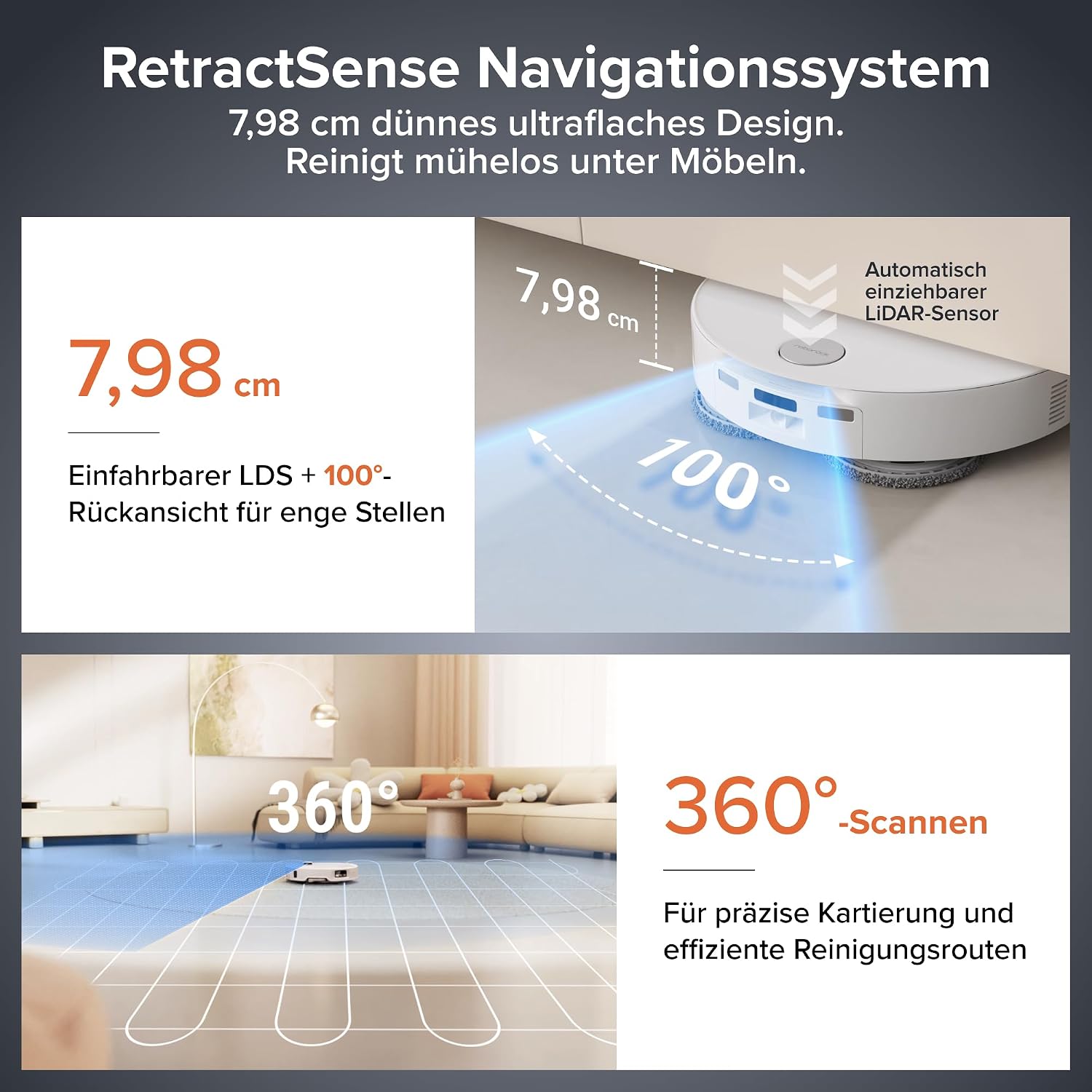 roborock Qrevo EdgeT Saugroboter mit Wischfunktion, 18.500 Pa Saugkraft | Dual Anti-Tangle-System, FlexiArm Technologie, 75℃ Heißwasser-Moppwäsche, Intelligenter Sprachassistent (Weiß) 4 roborock Qrevo EdgeT Saugroboter mit Wischfunktion, 18.500 Pa Saugkraft | Dual Anti-Tangle-System, FlexiArm Technologie, 75℃ Heißwasser-Moppwäsche, Intelligenter Sprachassistent (Weiß) – Bild 4