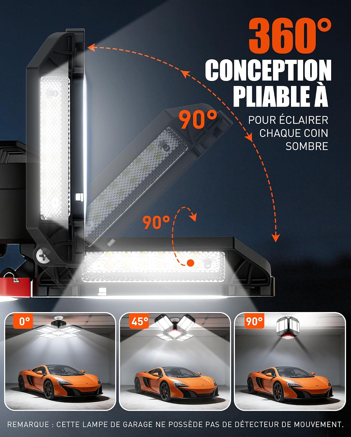 200W LED Garagenleuchte Werkstattlampe Garagenbeleuchtung 2 PCS - 20000LM 6500K Verformbare Deckenlampe mit 12 Verstellbaren Paneelen - E26 / E27 Bay Licht für Keller Geschäft Werkstatt Scheune Lager 3 200W LED Garagenleuchte Werkstattlampe Garagenbeleuchtung 2 PCS - 20000LM 6500K Verformbare Deckenlampe mit 12 Verstellbaren Paneelen - E26 / E27 Bay Licht für Keller Geschäft Werkstatt Scheune Lager – Bild 3