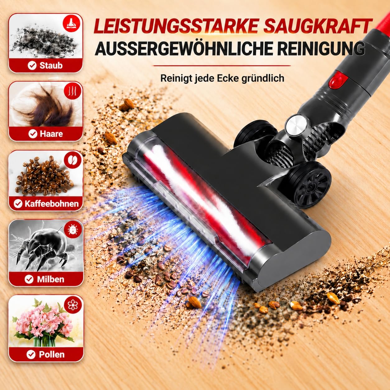 4-in-1-Kabelloser Staubsauger, 49 Min / Teleskoprohr / leicht / HEPA-Filter 2 4-in-1-Kabelloser Staubsauger, 49 Min / Teleskoprohr / leicht / HEPA-Filter – Bild 2