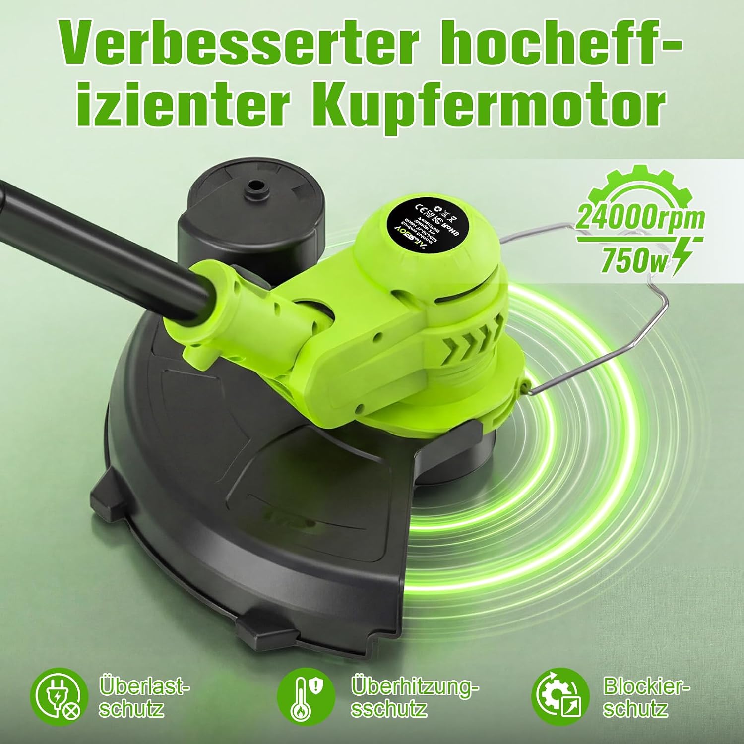 VOERJIA Akku Rasentrimmer 21V, 2-in-1 Rasentrimmer & Kantenschneider, LCD Akkuanzeige, 2×2000mAh Akku, Automatische Fadennachführung, 8 Fadenspulen, für Rasen, Rasenkanten & Gartenwege 5 VOERJIA Akku Rasentrimmer 21V, 2-in-1 Rasentrimmer & Kantenschneider, LCD Akkuanzeige, 2×2000mAh Akku, Automatische Fadennachführung, 8 Fadenspulen, für Rasen, Rasenkanten & Gartenwege – Bild 5