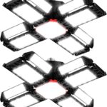 200W LED Garagenleuchte Werkstattlampe Garagenbeleuchtung 2 PCS - 20000LM 6500K Verformbare Deckenlampe mit 12 Verstellbaren Paneelen - E26 / E27 Bay Licht für Keller Geschäft Werkstatt Scheune Lager