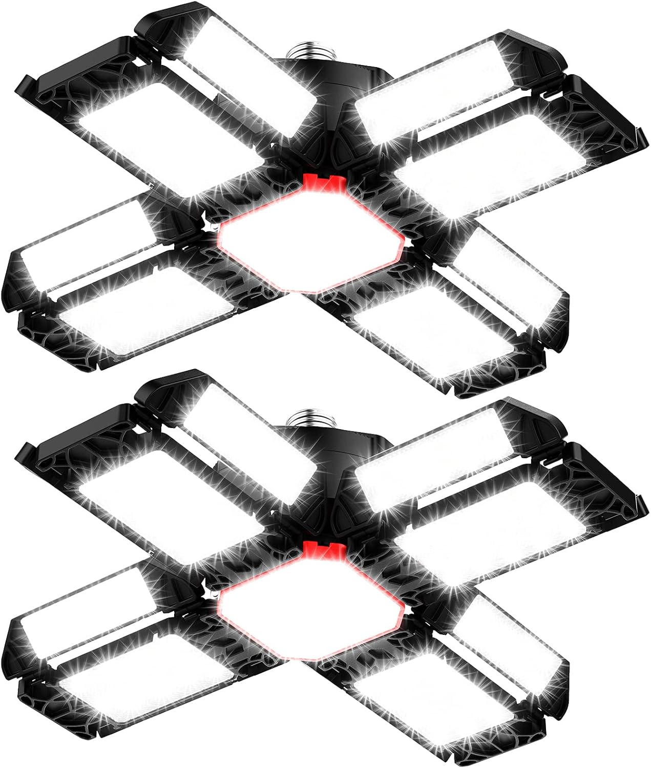 200W LED Garagenleuchte Werkstattlampe Garagenbeleuchtung 2 PCS - 20000LM 6500K Verformbare Deckenlampe mit 12 Verstellbaren Paneelen - E26 / E27 Bay Licht für Keller Geschäft Werkstatt Scheune Lager 1 200W LED Garagenleuchte Werkstattlampe Garagenbeleuchtung 2 PCS - 20000LM 6500K Verformbare Deckenlampe mit 12 Verstellbaren Paneelen - E26 / E27 Bay Licht für Keller Geschäft Werkstatt Scheune Lager