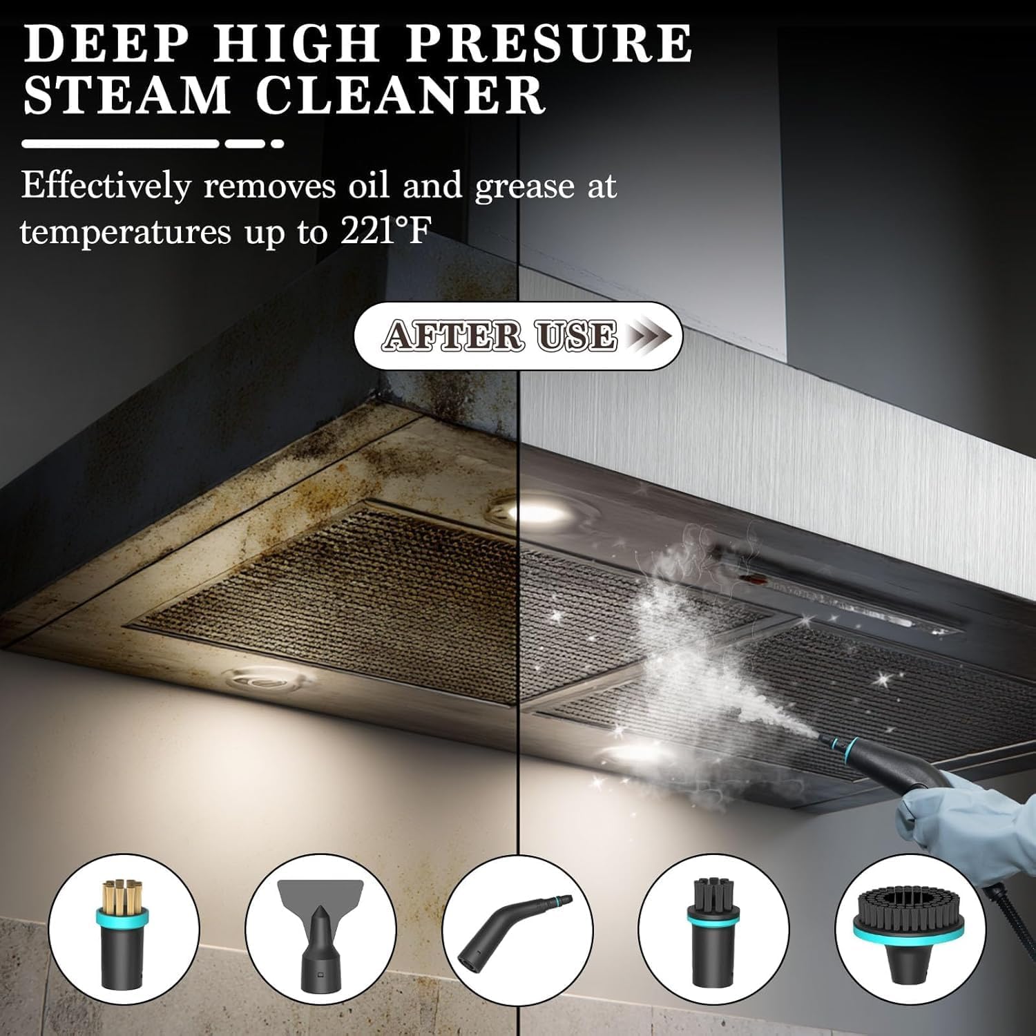4Bar Handgerät Dampfreiniger für Alles Steam Cleaner Handdampfreiniger Polstermöbel Auto Fenster Profi für Möbel, Sofa, Fliesen, Boden 1500W, 1.25LWassertank, 15 Sekunden Aufheizzeit 3 4Bar Handgerät Dampfreiniger für Alles Steam Cleaner Handdampfreiniger Polstermöbel Auto Fenster Profi für Möbel, Sofa, Fliesen, Boden 1500W, 1.25LWassertank, 15 Sekunden Aufheizzeit – Bild 3