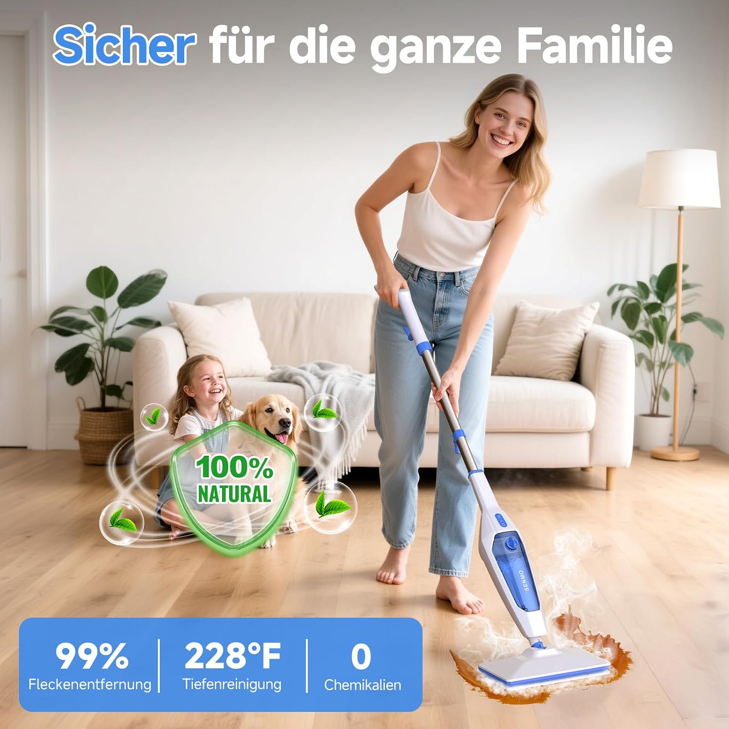 SENMO Dampfreiniger 10-in-1 mit abnehmbarem Handdampfreiniger 5 SENMO Dampfreiniger 10-in-1 mit abnehmbarem Handdampfreiniger – Bild 5