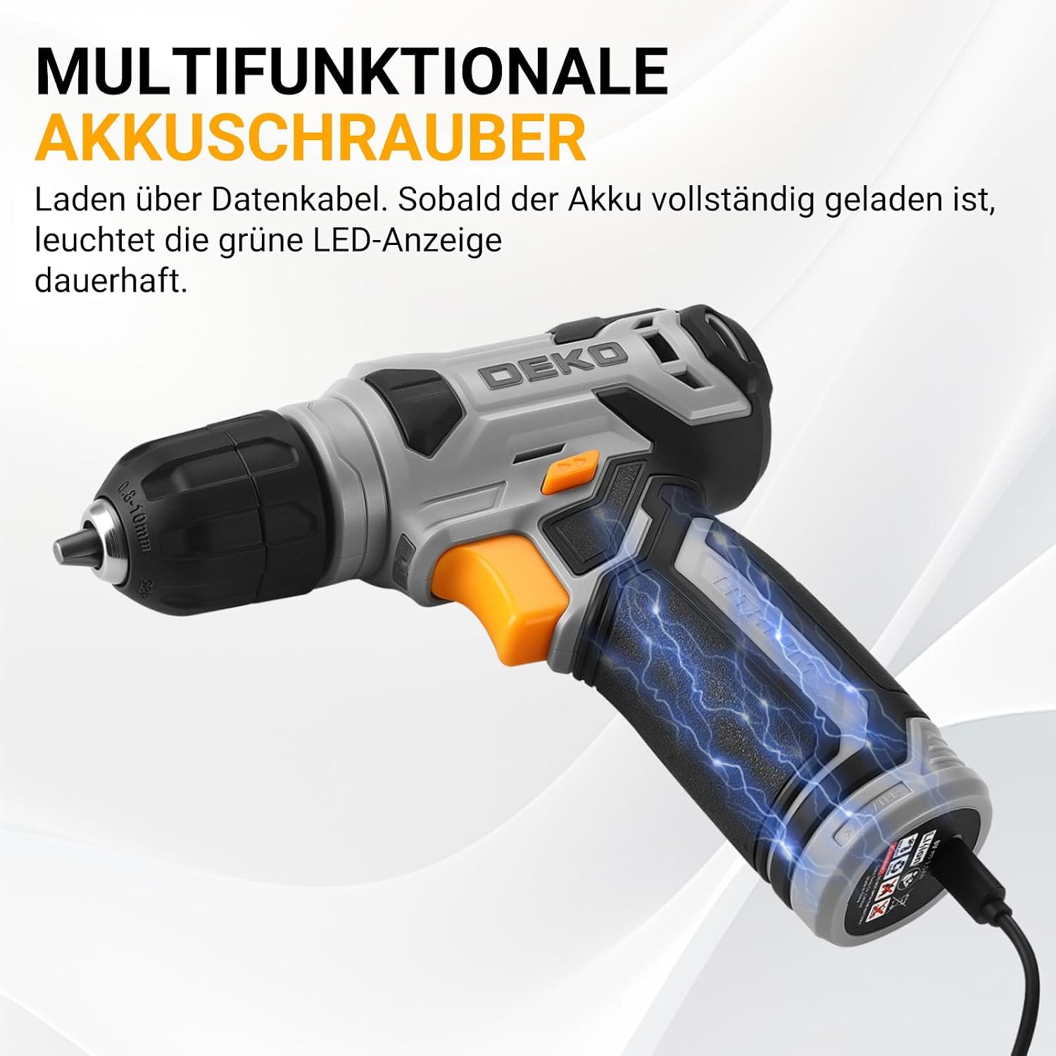 DEKO 126-teiliger Werkzeugkoffer mit 8V-Akkuschrauber, Multifunktionaler Akkuschrauber Set, Basis Werkzeugkasten für den Hausgebrauch, DIY Handwerkzeug Set fur Zuhause, Büro und Garten 3 DEKO 126-teiliger Werkzeugkoffer mit 8V-Akkuschrauber, Multifunktionaler Akkuschrauber Set, Basis Werkzeugkasten für den Hausgebrauch, DIY Handwerkzeug Set fur Zuhause, Büro und Garten – Bild 3