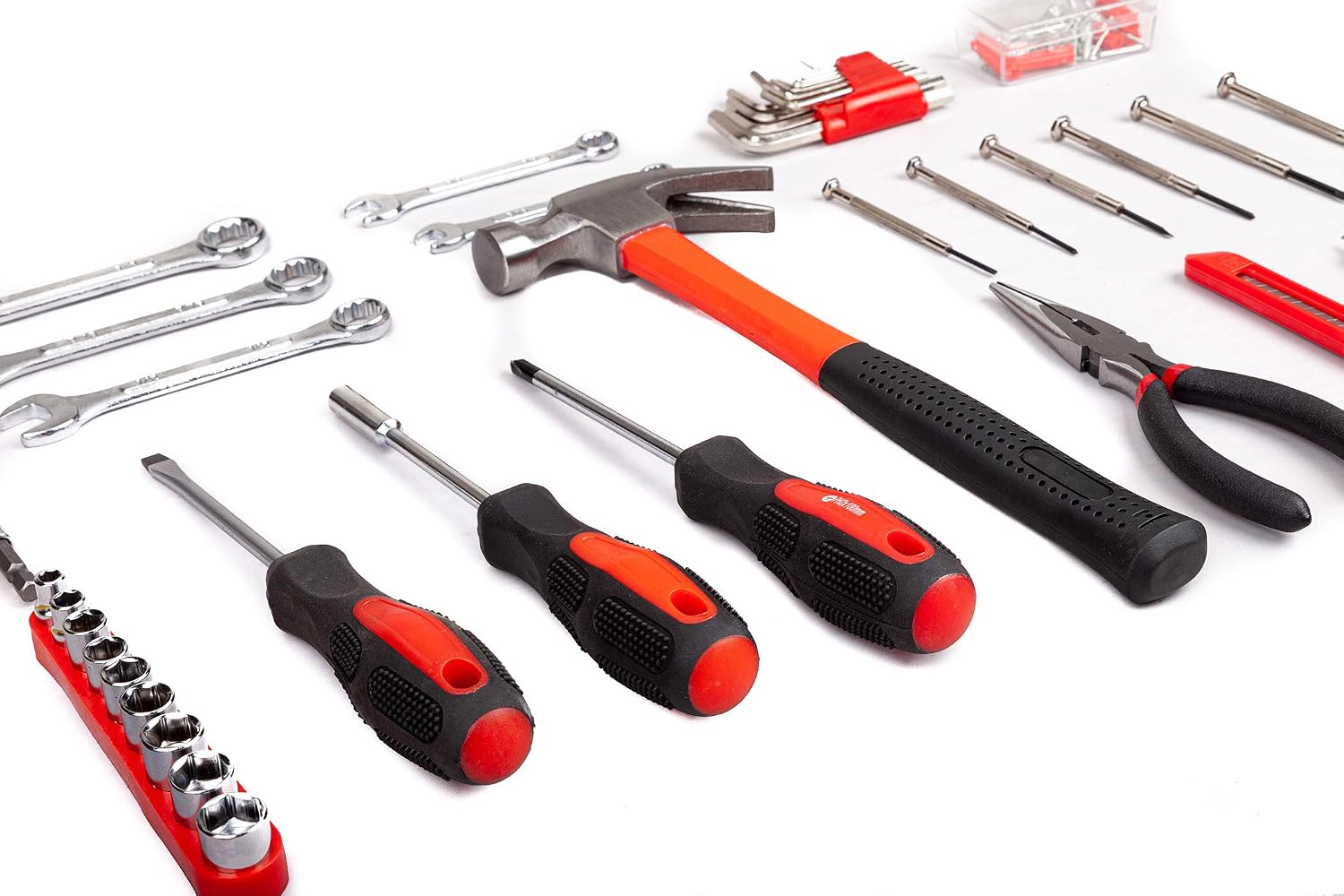 CARTMAN Werkzeugset 148-teilig für Haushalt und Reparaturen, Rot | Mit Formeinlage und Hartschalenkoffer für Wartung, Montage und Heimwerkerarbeiten 4 CARTMAN Werkzeugset 148-teilig für Haushalt und Reparaturen, Rot | Mit Formeinlage und Hartschalenkoffer für Wartung, Montage und Heimwerkerarbeiten – Bild 4
