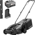 33 cm 20V Max Bürstenloser Akku-Rasenmäher für kleine Gärten | 20V 8,0Ah Akku & Ladegerät, 5-Stufen Höhenverstellung 25–65mm, 35L Grasfangkorb, Mulchmodus, 1 Ersatzklinge
