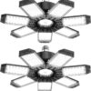 200W Garagenlampe LED Werkstatt Deckenleuchte 20000LM, 2 Stück | Werkstattlampe 6500K Kaltweiß Mit 7 Verstellbarem Paneelen, Garagenbeleuchtung E26 E27 für Keller Lager Parkplätze Scheune 6 71BJRYzCcSL. AC SL1500