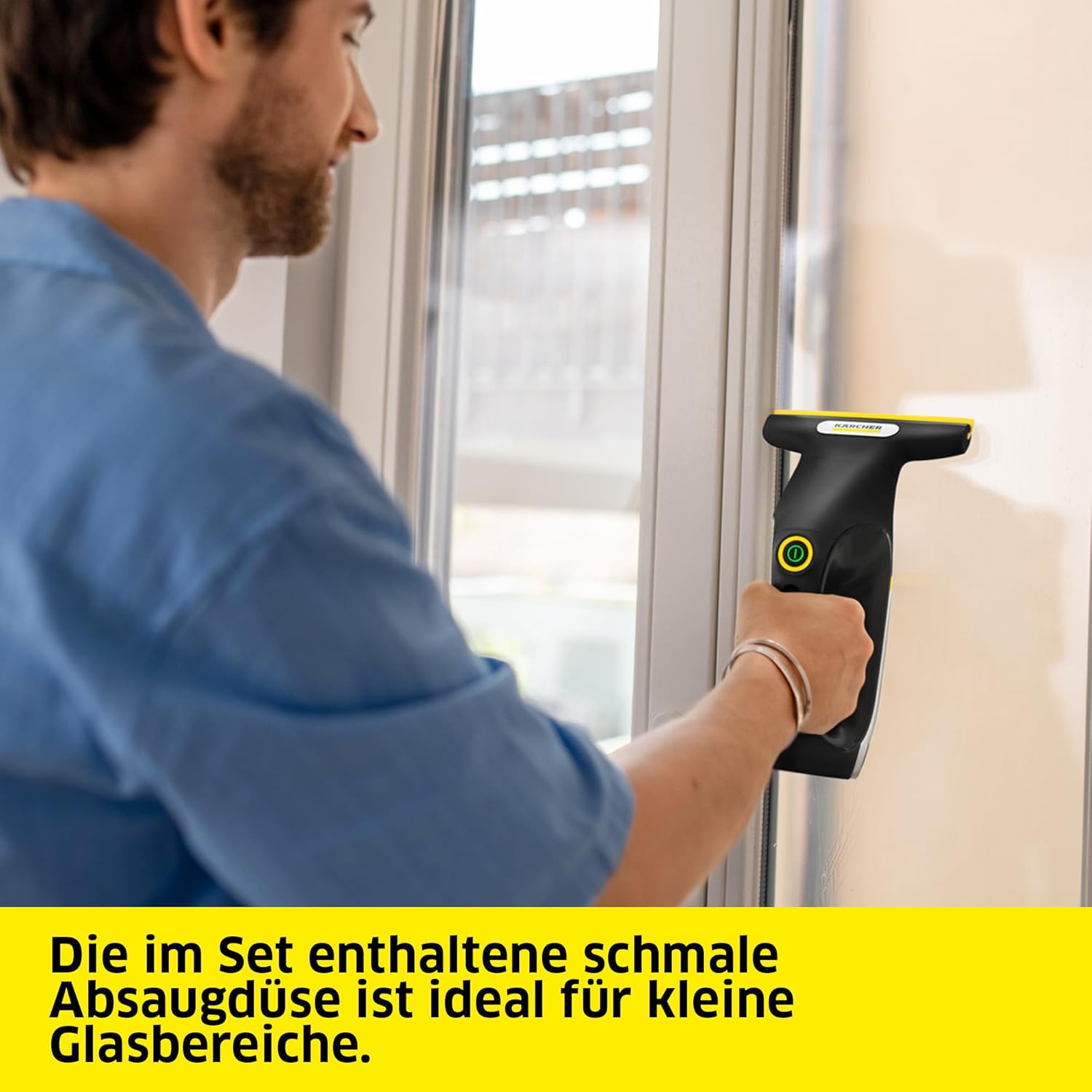 Kärcher Akku-Fenstersauger WV 2 Universal Precision+ Black, Akkulaufzeit: 35 min., Schmutzwassertank: 120 ml, 2 Absaugdüsen, Sprühflasche mit Mikrofaser-Wischbezug, 20 ml Fensterreiniger, USB-C-Port 4 Kärcher Akku-Fenstersauger WV 2 Universal Precision+ Black, Akkulaufzeit: 35 min., Schmutzwassertank: 120 ml, 2 Absaugdüsen, Sprühflasche mit Mikrofaser-Wischbezug, 20 ml Fensterreiniger, USB-C-Port – Bild 4
